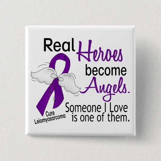 Heroes Become Angels Leiomyosarcoma Vierkante Button 5,1 Cm (Voorkant)