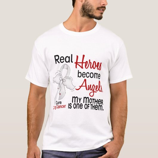 Heroes Become Angels Moeder Lung Cancer T-shirt (Voorkant)