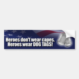 Heroes Draag Dog Tags Bumpersticker