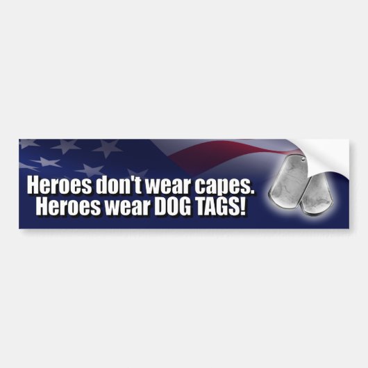 Heroes Draag Dog Tags Bumpersticker (Voorkant)