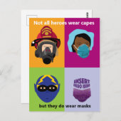 Heroes Draag maskers Voeg hier Hero in Briefkaart (Voorkant / Achterkant)