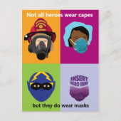 Heroes Draag maskers Voeg hier Hero in Briefkaart (Voorkant)
