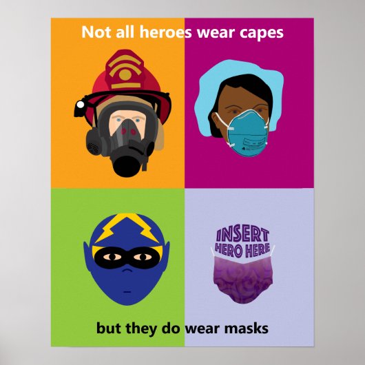 Heroes Draag maskers Voeg hier Hero in Poster (Voorkant)