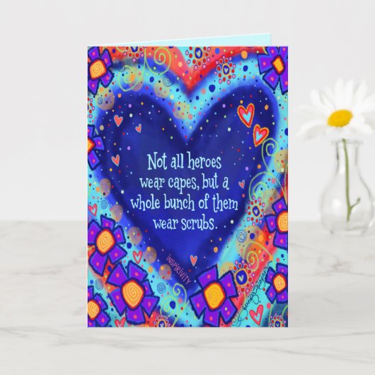 "Heroes Draag scrubs" Kaart (Kleine Plant)