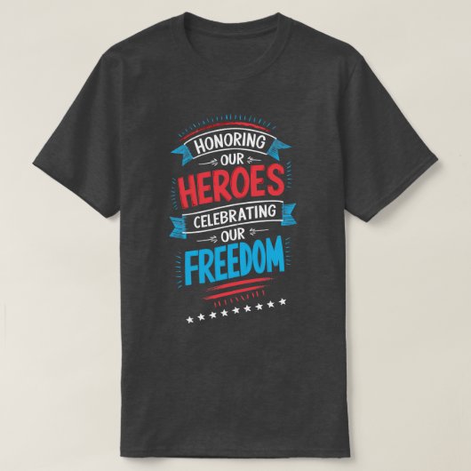 Heroes eren Vier Vrijheid T-shirt (Design voorkant)