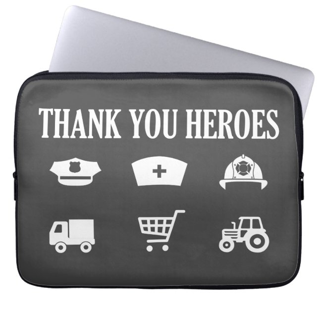Heroes | Frontlinnen | Dank u wel Laptop Sleeve (Voorkant)