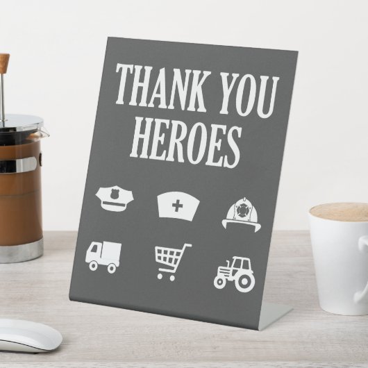 Heroes | Frontlinnen | Dank u wel Reclamebord Met Voetstuk (Insitu)