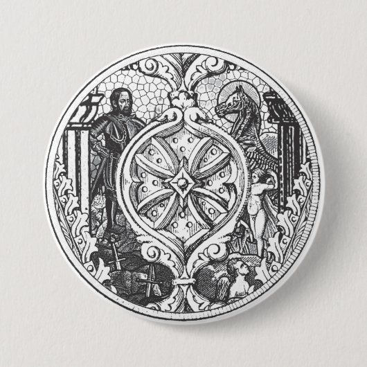 Heroes Glas in lood Shield Button (Voorkant)