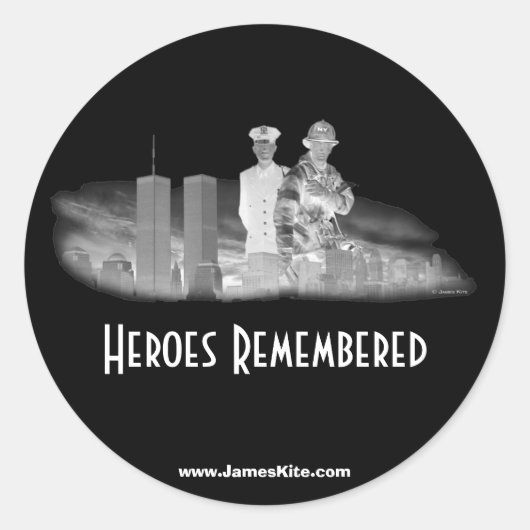 Heroes herinnert zich ronde sticker (Voorkant)