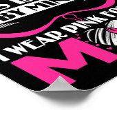 Heroes I Draag Pink voor mijn moeder Breast Cancer Poster (Hoek)