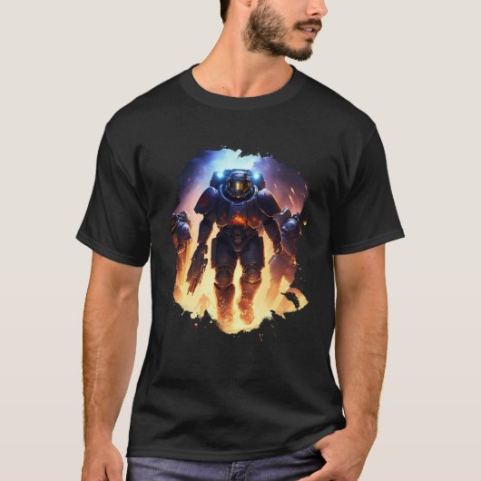 Heroes in space the amazing Space Marines T-shirt (Voorkant)