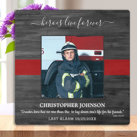 Heroes Live Forever Fallen Firefighter Memorial Fotoplaat