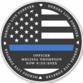 Heroes Live Forever Police Memorial Fallen Officer Sticker (Voorkant)