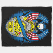 Heroes Live Forever politie Memorial Badge Fleece Deken (Voorkant (Horizontaal))