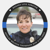 Heroes Live Forever Ronde Sticker (Voorkant)