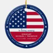 Heroes Live Forever Solider Militaire Memorial Keramisch Ornament (Achterkant)