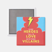 Heroes Love Villains - Lightning Square Magnet (Voorkant / Achterkant)