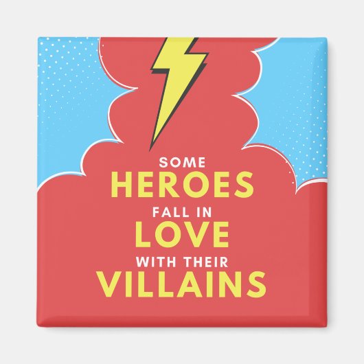 Heroes Love Villains - Lightning Square Magnet (Voorkant)
