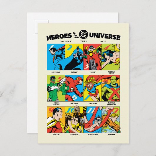 Heroes of the DC™ Universe Briefkaart (Voorkant / Achterkant)