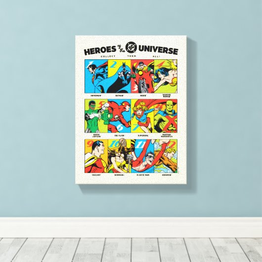 Heroes of the DC™ Universe Canvas Afdruk (Insitu (Houten vloer))