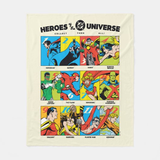 Heroes of the DC™ Universe Fleece Deken (Voorkant)