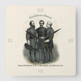 Heroes Stonewall Beauregard Lee Vierkante Klok