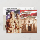 Heroes van de Alamo, San Antonio, Texas Briefkaart (Voorkant / Achterkant)