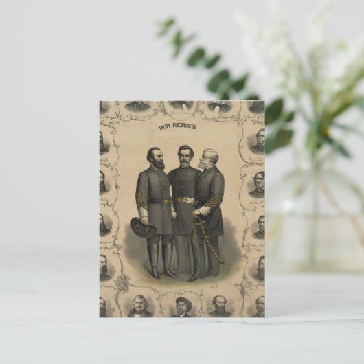 Heroes van de burgeroorlog briefkaart (Staand voorkant)