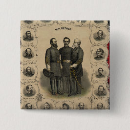 Heroes van de burgeroorlog vierkante button 5,1 cm