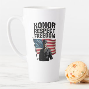 Heroes Veteran Day Patriottisch Ontwerp Latte Mok