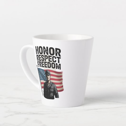 Heroes Veteran Day Patriottisch Ontwerp Latte Mok (Linkerhoek)