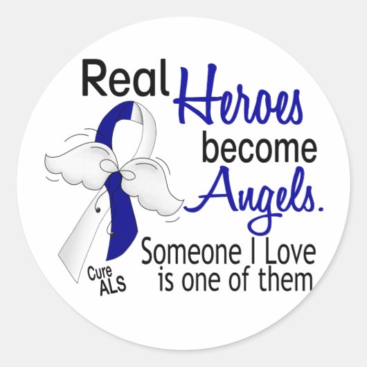 Heroes wordt Angels ALS Ronde Sticker (Voorkant)