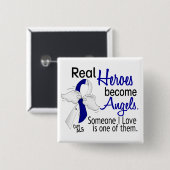 Heroes wordt Angels ALS Vierkante Button 5,1 Cm (Voorkant /achterkant)