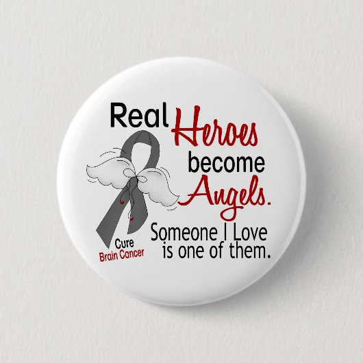 Heroes wordt Angels Brain Cancer Ronde Button 5,7 Cm (Voorkant)