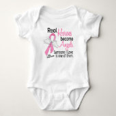 Heroes wordt Angels Breast Cancer Romper (Voorkant)