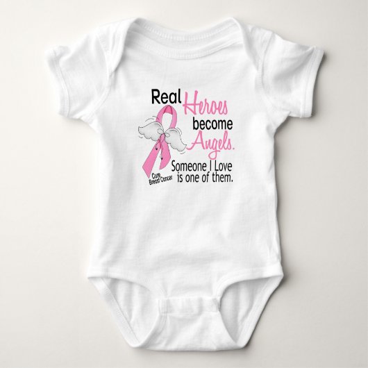 Heroes wordt Angels Breast Cancer Romper (Voorkant)