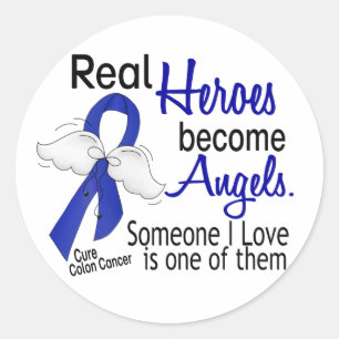 Heroes wordt Angels Colon Cancer Ronde Sticker