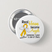 Heroes wordt Angels kinderkanker Ronde Button 5,7 Cm (Voorkant /achterkant)