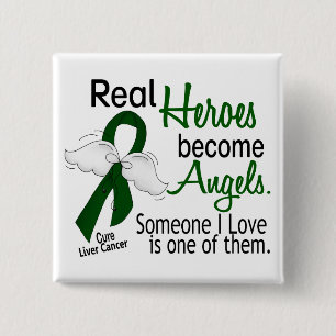 Heroes wordt Angels leverkanker Vierkante Button 5,1 Cm