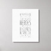 Heroes wordt herdacht maar leeuwen sterven nooit canvas afdruk (Voorkant)