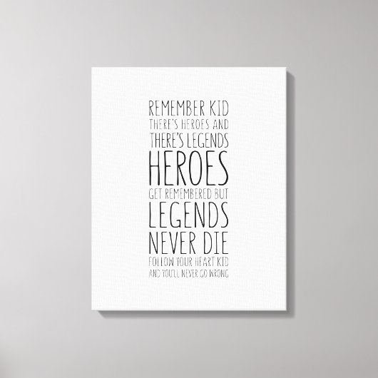 Heroes wordt herdacht maar leeuwen sterven nooit canvas afdruk (Voorkant)