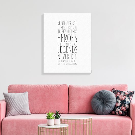 Heroes wordt herdacht maar leeuwen sterven nooit canvas afdruk (Insitu (Woonkamer))