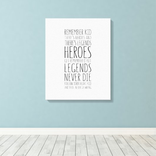 Heroes wordt herdacht maar leeuwen sterven nooit canvas afdruk (Insitu (Houten vloer))