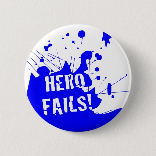 herofail blue ronde button 5,7 cm (Voorkant)