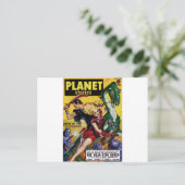 Heroic Blonde Rides a Dinosaur Briefkaart (Staand voorkant)