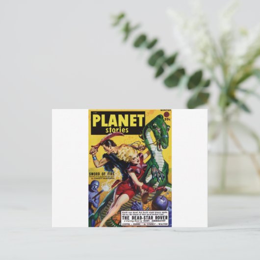 Heroic Blonde Rides a Dinosaur Briefkaart (Staand voorkant)