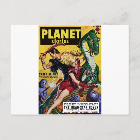 Heroic Blonde Rides a Dinosaur Briefkaart (Voorkant)