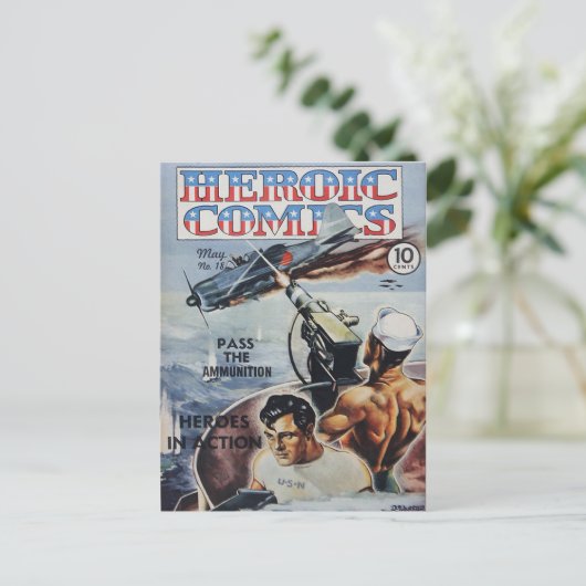 Heroic Comics Briefkaart (Staand voorkant)