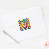 Heroic Donald Trump Patriottisch President Vierkante Sticker (Envelop)