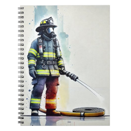 Heroic Firefighter Art Notitieboek (Voorkant)